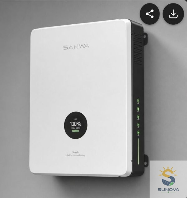 IMG_20260526_162200_811 باتری لیتیوم هوشمند 5 کیلووات ساعت (LifePO4) - سری Sanwa Power - تصویر 1